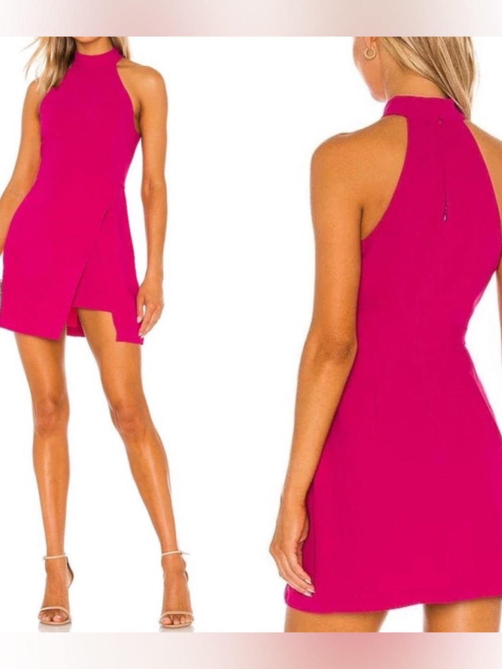 Amanda Uprichard Revolve Raelynn Mini Dress Magenta Pink Sz M